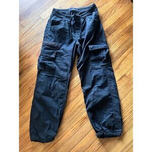 Y2K Streetwear Hollister Black Cargo Parachute Joggers Baggy S